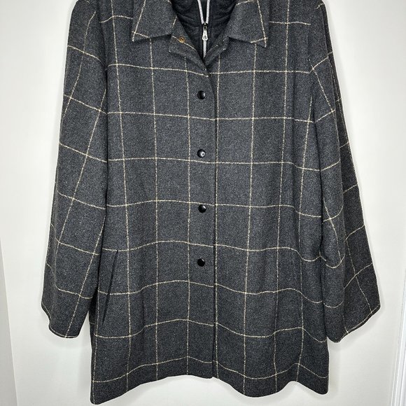 Donna Enrica Size 28 Gray Grey Wood Blend Jacket Coat - Picture 2 of 9